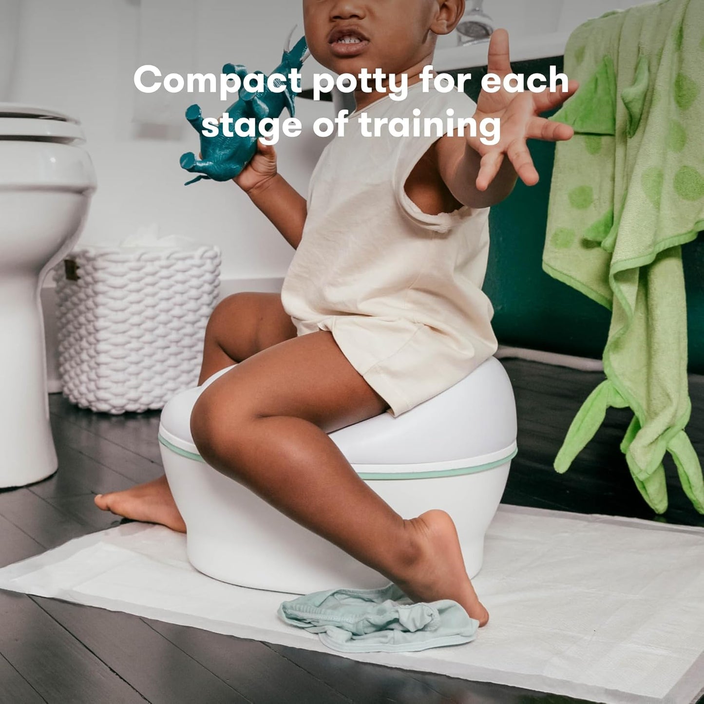 Frida Baby 3-in-1 Grow-With-Me Toddler Potty Training Toilet, Toddler Potty, Toilet Topper Training Seat and Step Stool, Easy-to-Clean Potty Training System