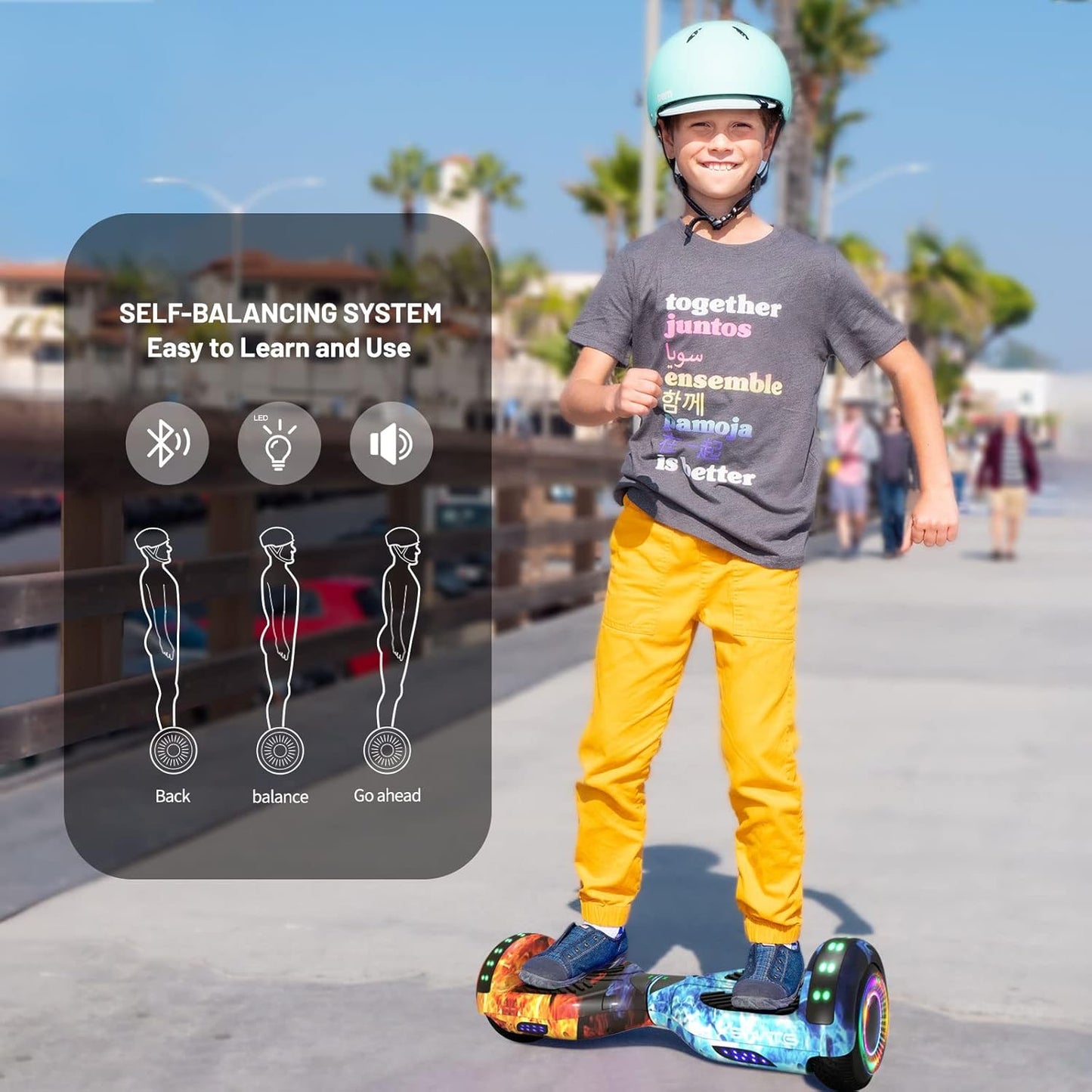 Scooter, Bluetooth & Corlorful LED Lights, Gifts for Kids & Adults & Girls & Boys, for All Ages