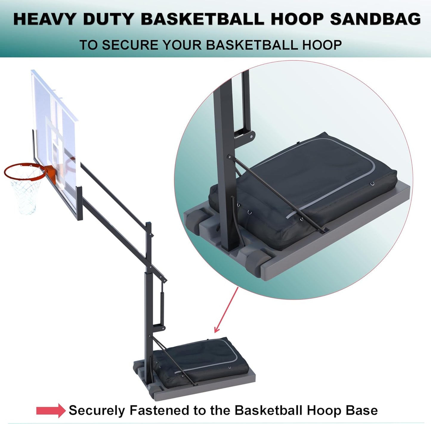 Basketball Hoop Sandbag，Weather-Proof Heavy Duty Weighted Base Anchor for Basketball Hoops, Basketball Hoop Anchor Can Hold in Excess of 200 lbs，Extra Safety for Your Sport