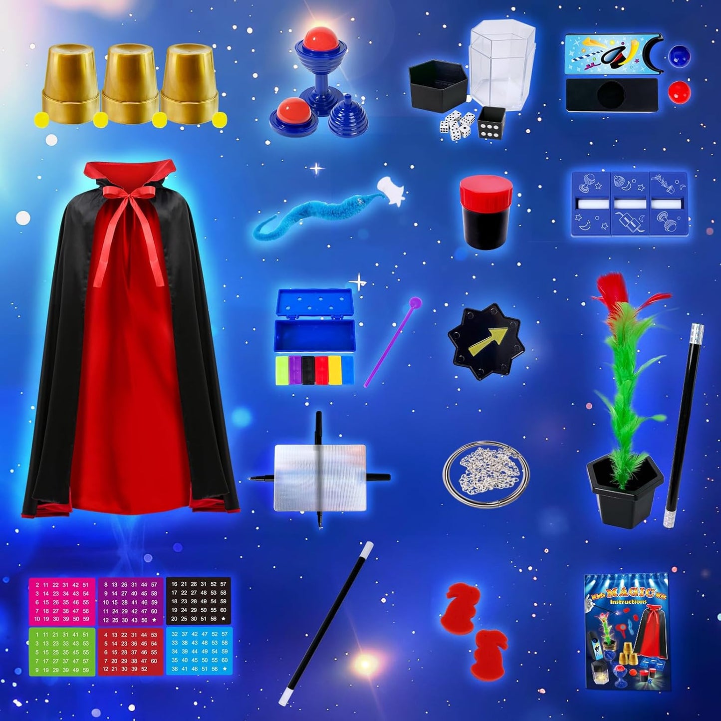 Magic Kit, Magic Set with Magician Costume for Kids Age 6-8, Magic Tricks for Kids Ages 6 7 8 9 10 11 12 Year Old