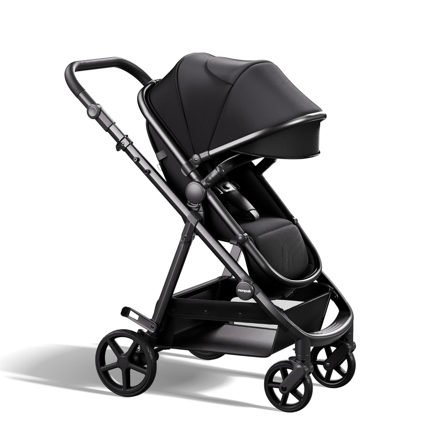 Mompush Baby Stroller, Convertible 2-in-1 with Bassinet Option, Infant Car Seat Compatible, Includes Adapter - Sturdy Full-Size Infant Stroller for Family Adventures