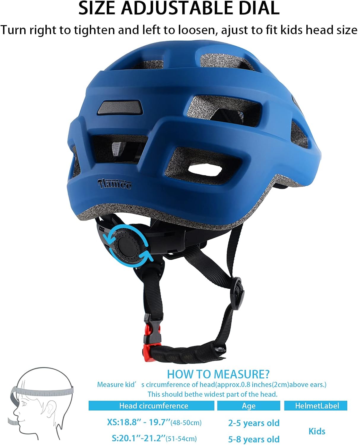 Kids Bike Helmet for Ages 1-8 Years, Adjustable Toddler Boys and Girls Helmets, Lightweight Child Infant Bicycle Cycling Scooter Sports Helmet 48-54cm
