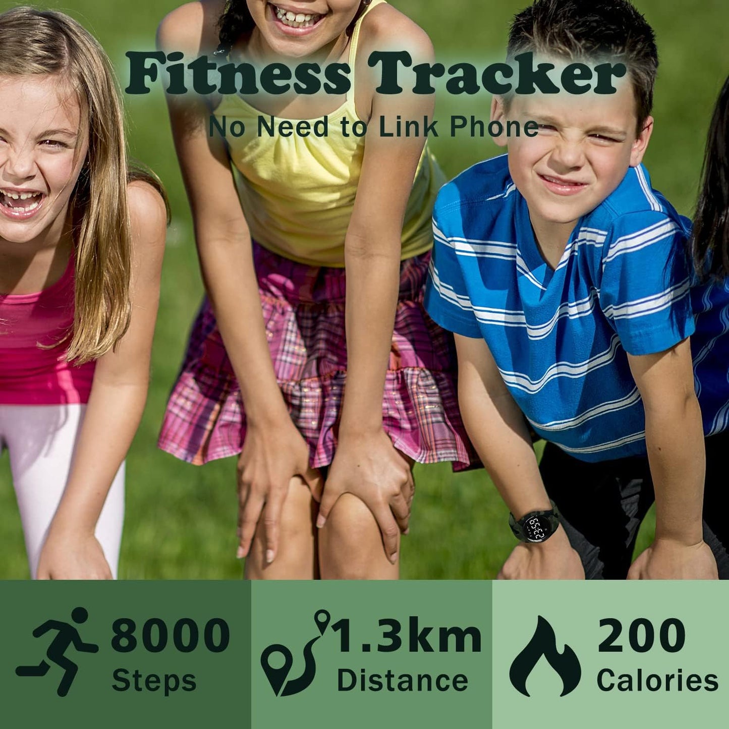 Kids Watches for Girls Boys Digital Sport Watch with Step Counter Pedometer Vibration Alarm Clock, No App Waterproof Fitness Tracker Kids Watch Boys Girls Teens Students Ages 5-16