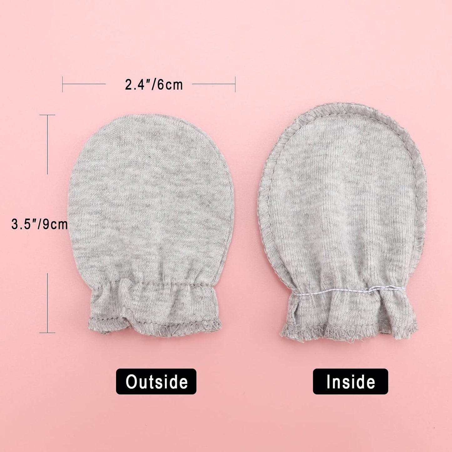 Newborn Baby Mittens No Scratch Cotton Elastic Wrist Gloves Infant Toddler Mittens for Baby Boy Girl 0-6 Months