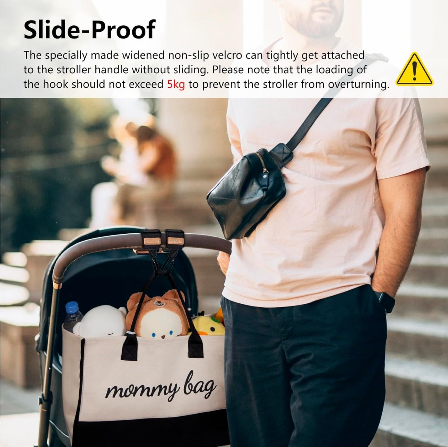 TOPDesign Universal Baby Stroller Organizer, Stroller Caddy with Detachable Mesh Bag & Heightened Insulated Cup Holders & Non-Slip Secure Hooks Accessories, Fits Most Strollers (Green)