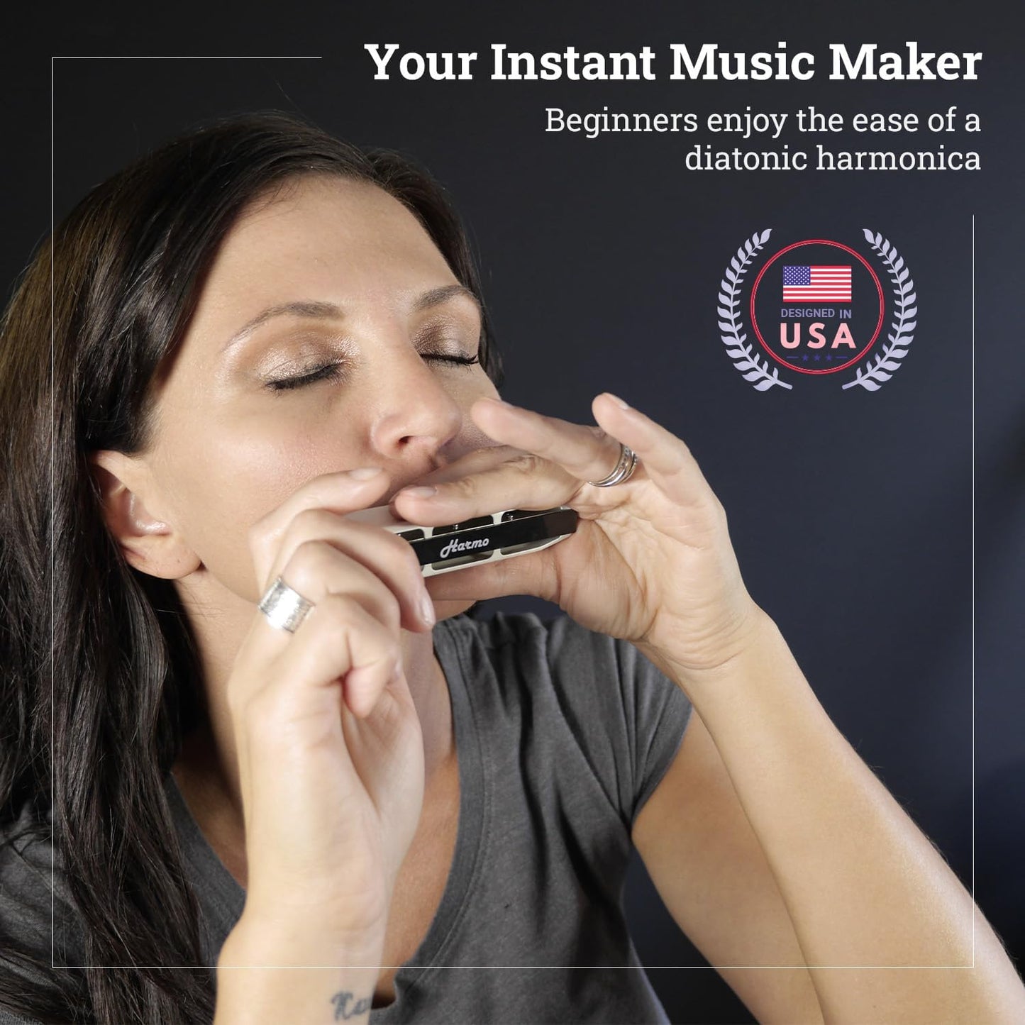 Harmo Polar Diatonic Harmonica Key of Bb - 10 Holes 20 Notes, Blues Harp Mouth Organ With Case, Phosphor Bronze Reeds, Suitable for All Genres, Harmonica for Kids, Adult, Beginners & Professionals