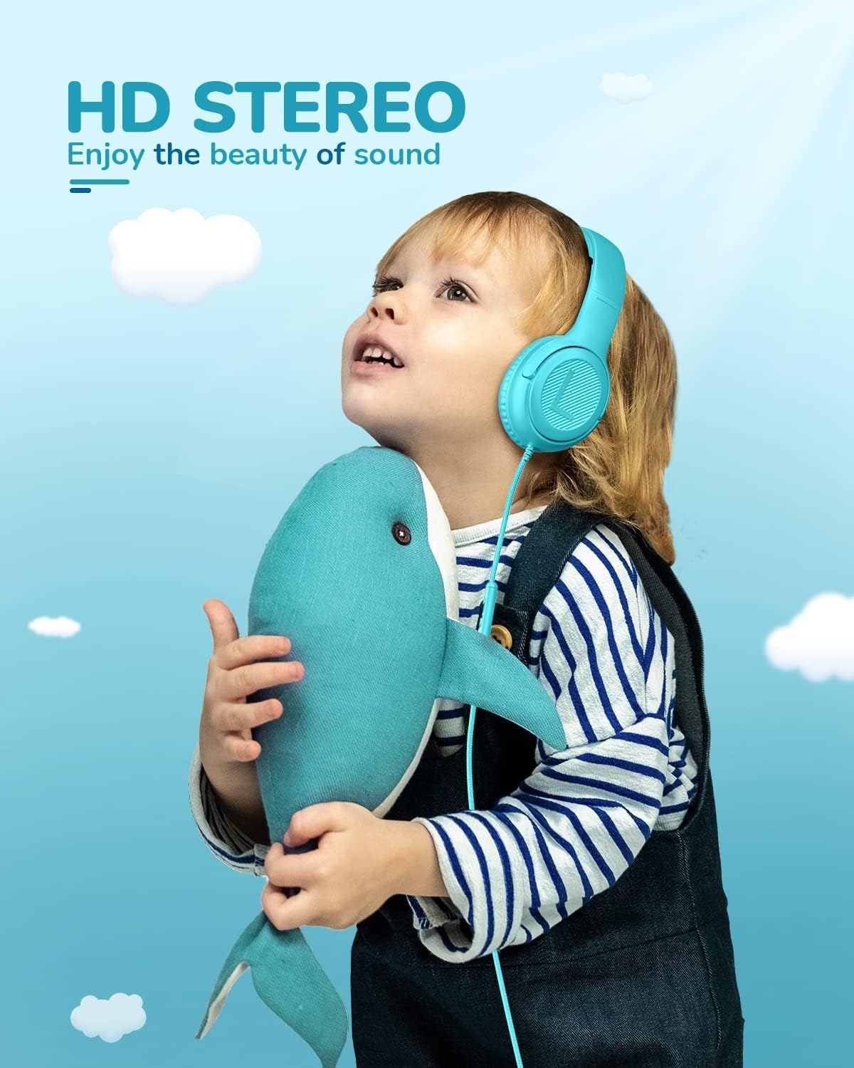 Toddler Kids Headphones Wired - Headphones for Kids Volume Limit 85/94dB Headset 3.5mm Jack Adjustable Foldable Headsets for Girls Boys Children Teens Pad Smartphones School