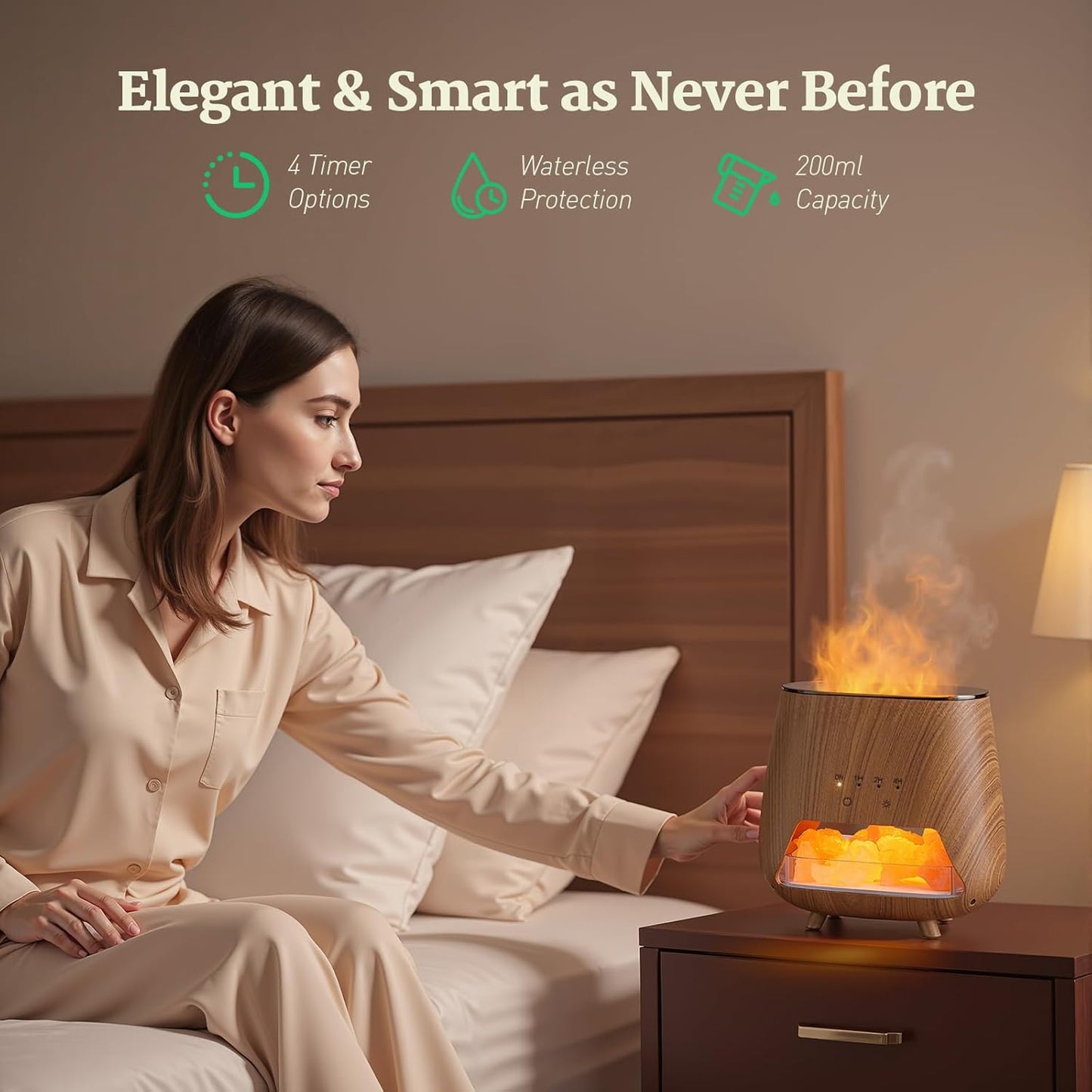 Scent Diffuser Upgraded with 9 Colors LED Light for Bedroom