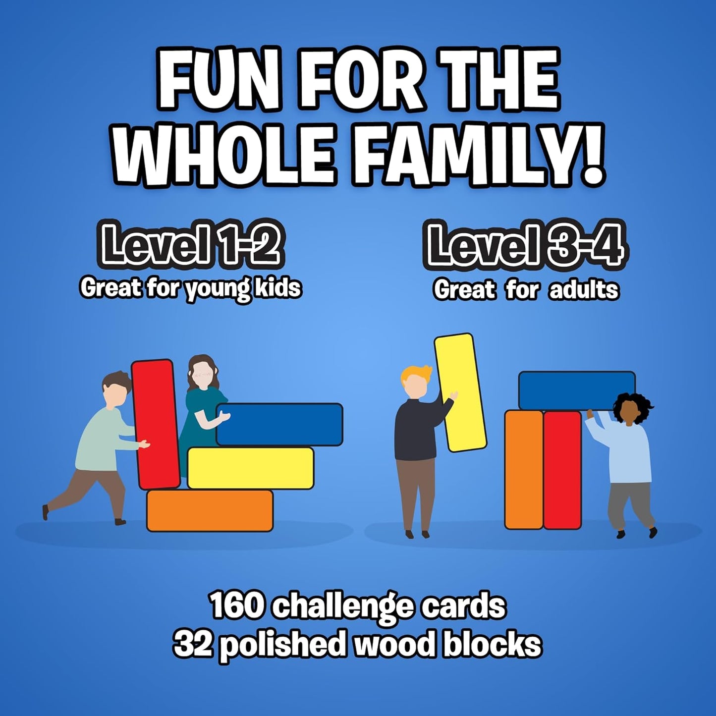 Stack Royale Board Game, Fast & Fun Family Board Game for Children & Adults, Color Block Puzzles Games for Ages 4+