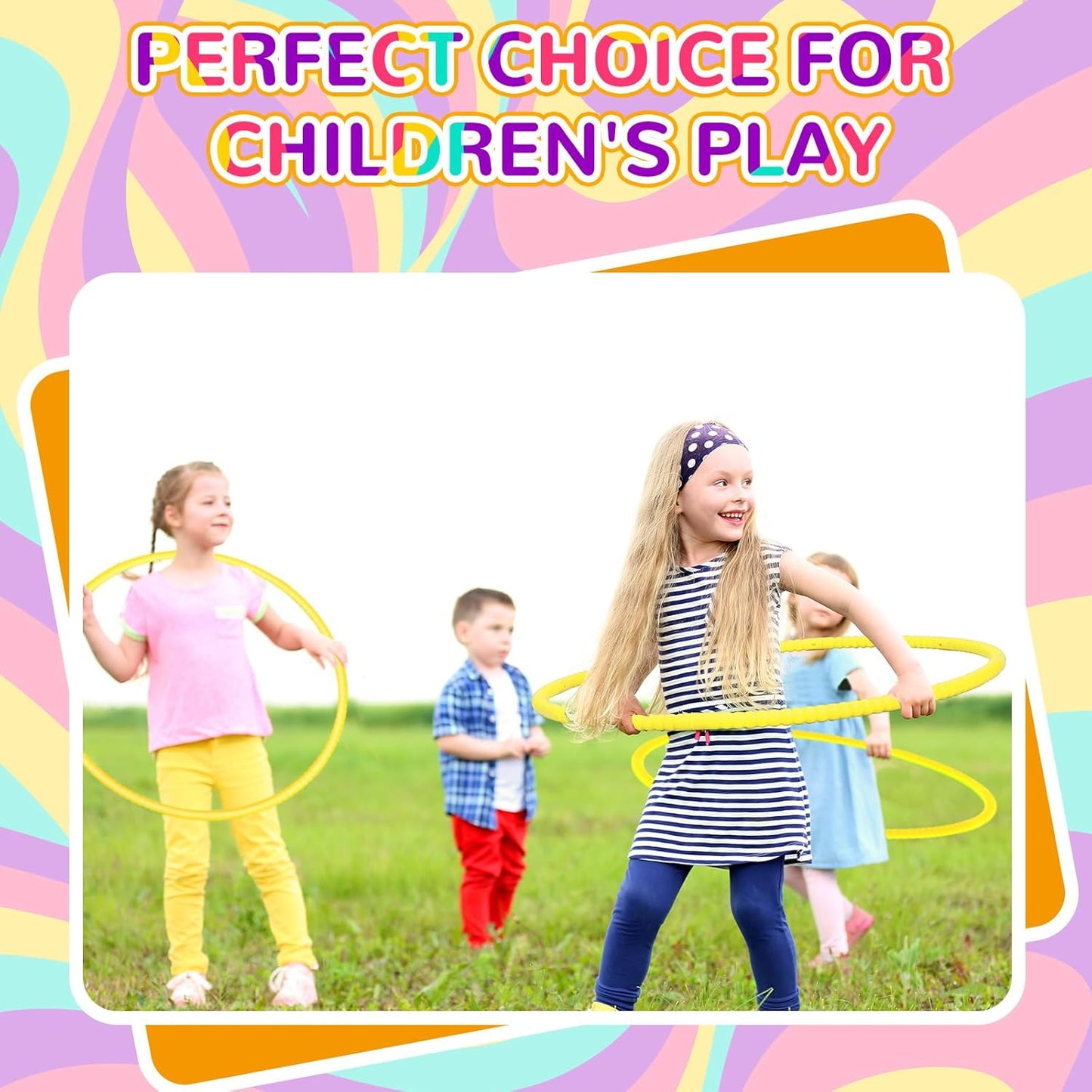 Shappy 6 Pcs Exercise Hoop Detachable Adjustable Plastic Toy Playground Toys Colored Hoop Circles for Teens Games Gymnastics Dog Agility Equipment Party Decor