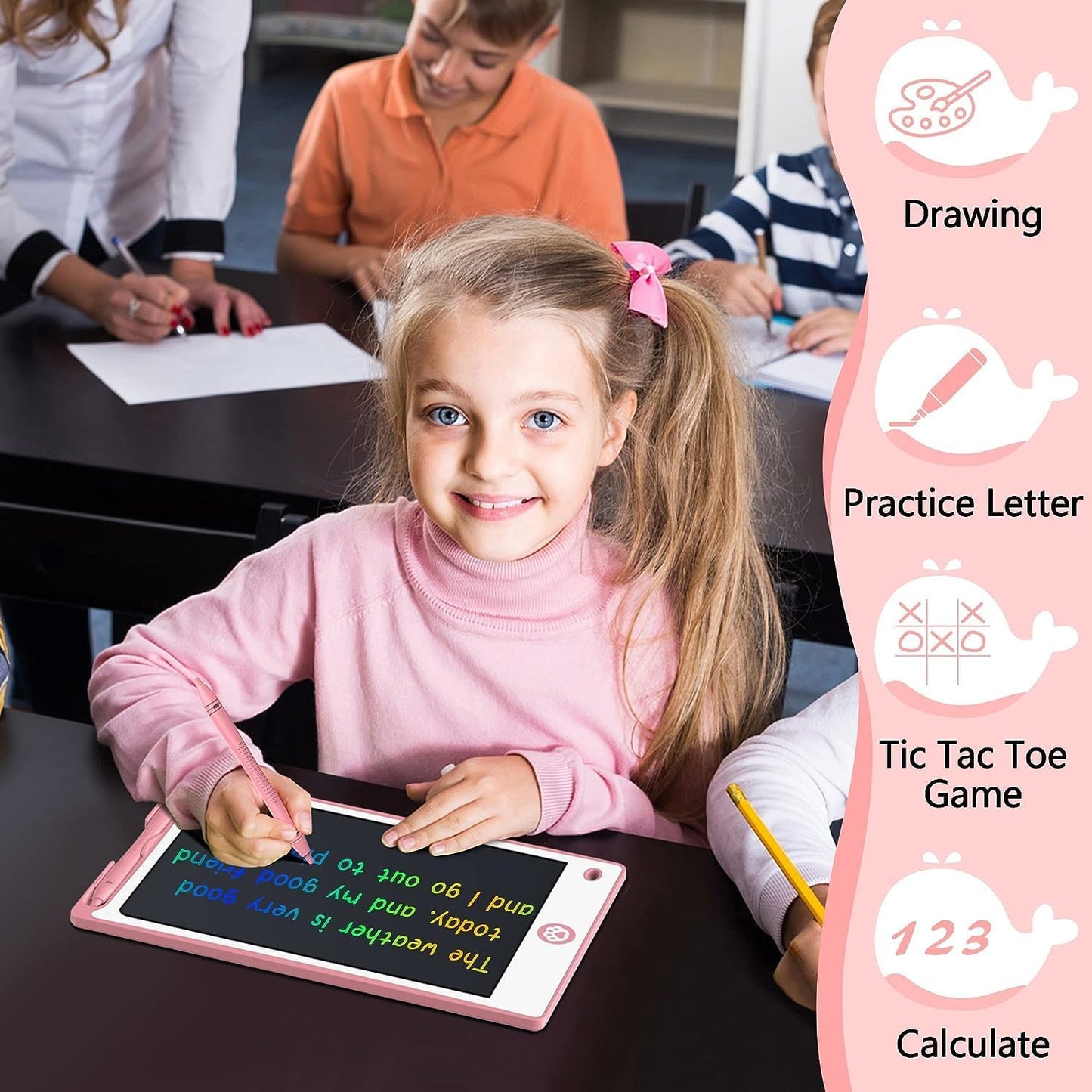 Hockvill LCD Writing Tablet for Kids 8.8 Inch, Toys for Girls Boys Drawing Pad for 3 4 5 6 7 Year Old Kids Toys, Children’s Day Gift Toddler Doodle Board Travel Essentials, Birthday Gift for Children
