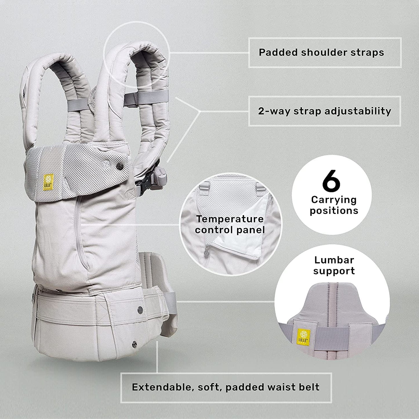 LÍLLÉbaby Complete All Seasons Ergonomic 6-in-1 Baby Carrier Newborn to Toddler - with Lumbar Support - for Children 7-45 Pounds - 360 Degree Baby Wearing - Inward & Outward Facing - Twilight Leopard