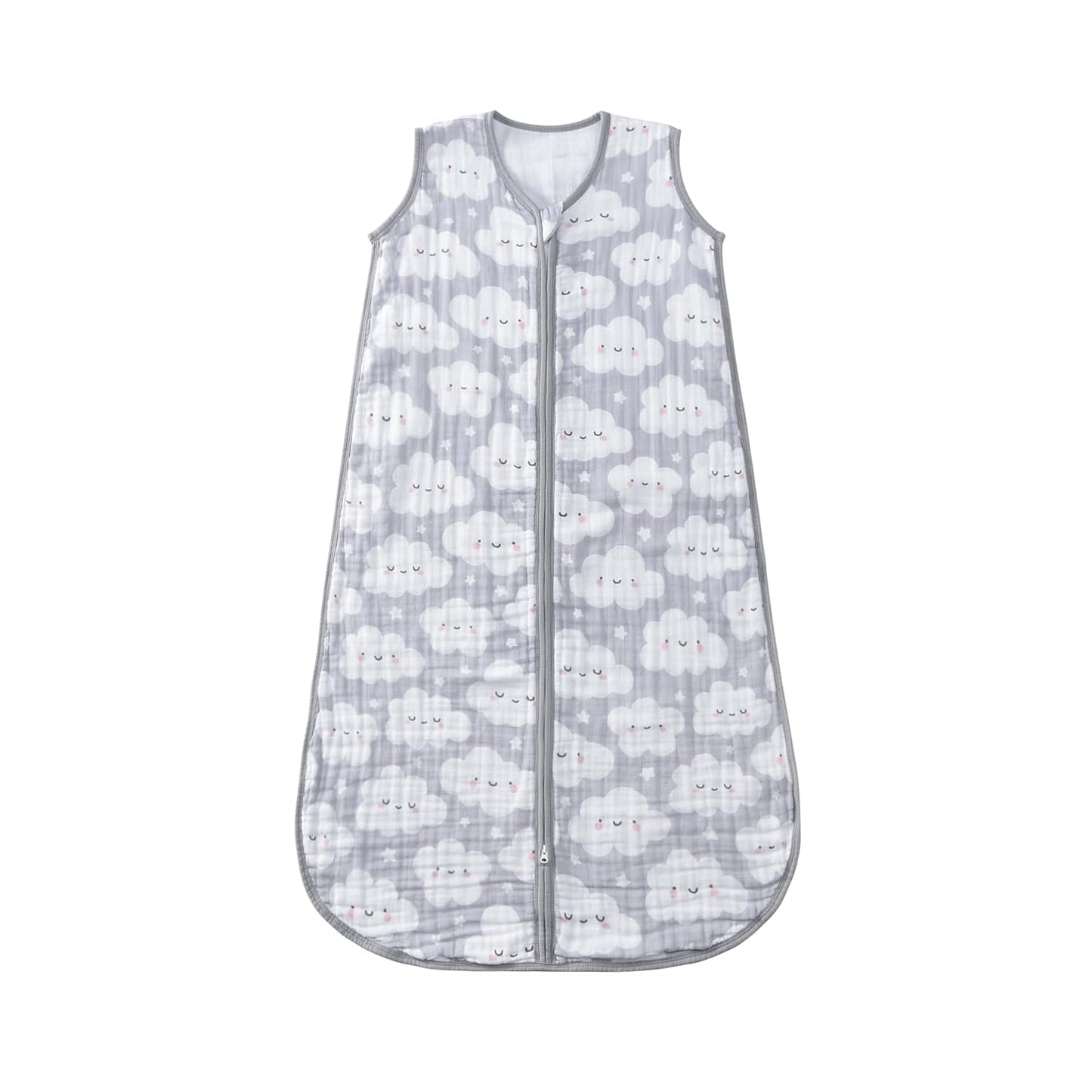 Baby Sleep Sack 2-4 T Baby Wearable Blanket 100% Organic Cotton 0.5 TOG Toddler Sleep Sacks 2- Way Zipper Soft 4 Layers 2T 3T 4T Cloud