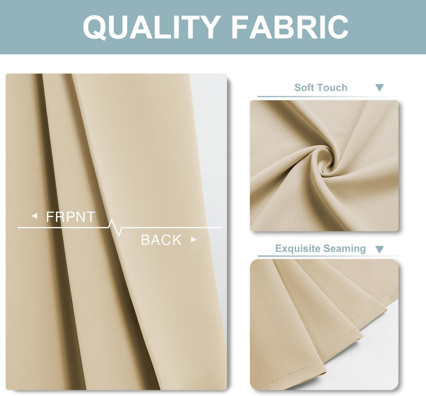 ChrisDowa Blackout Curtains 63 inches Long for Bedroom - 2 Panels Set Grommet Thermal Insulated Room Darkening Curtains for Living Room (Biscotti Beige, 52 x 63 Inch)