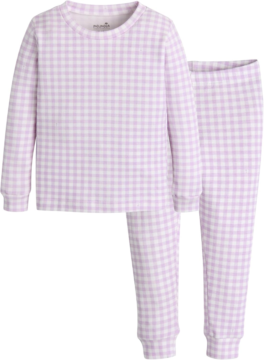 moimoln Plaid Check Soft Cotton Modal 6M-8Y Baby Toddler Long-Sleeve Snug-Fit Pajama Sleepwear Daily