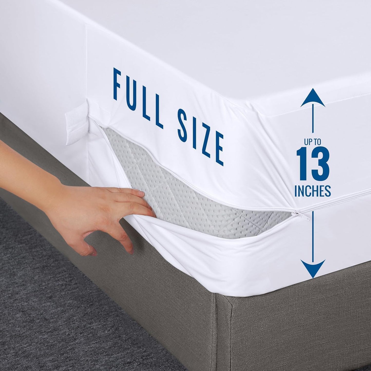 Utopia Bedding Zippered Mattress Encasement Full Size (Pack of 4), 100% Waterproof, Dust Mite and Bed Bug Proof Mattress Protector, Absorbent 6-Sided Mattress Cover