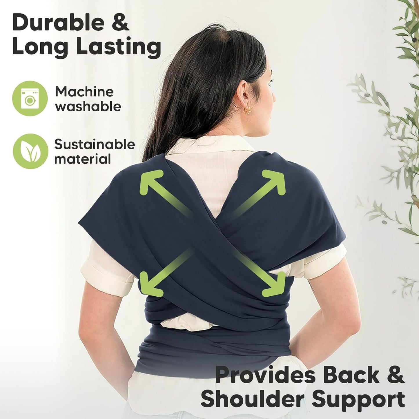 KeaBabies Baby Wrap Carrier - All in 1 Original Baby Carrier Newborn to Toddler Sling, Easy to Wear, Hands Free Bonding, Lightweight, Breathable Infant Wraps (Midnight)