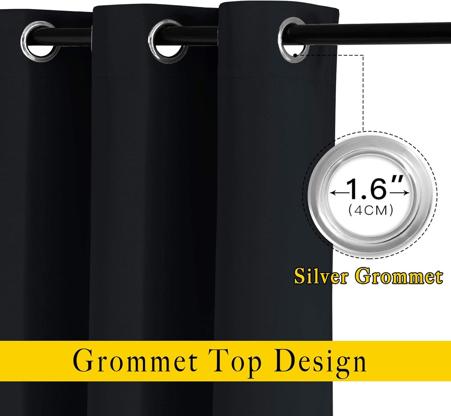 NICETOWN Black Out Cafe Curtains 48 inch Long 2 Panels Burg - Solid Thermal Insulated Grommet Light Reducing Curtains & Drapes for Bathroom/Nursery (W37 x L48, 2 Panels)
