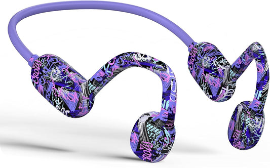 Kids Headphones, Bluetooth 5.2 Air Conduction Open Ear Headphones, 85dB Volume Limiting, Stereo Sound with Mic, IPX5 Waterproof, 20H Playtime, Perfect for School and Outdoor-Deep Blue