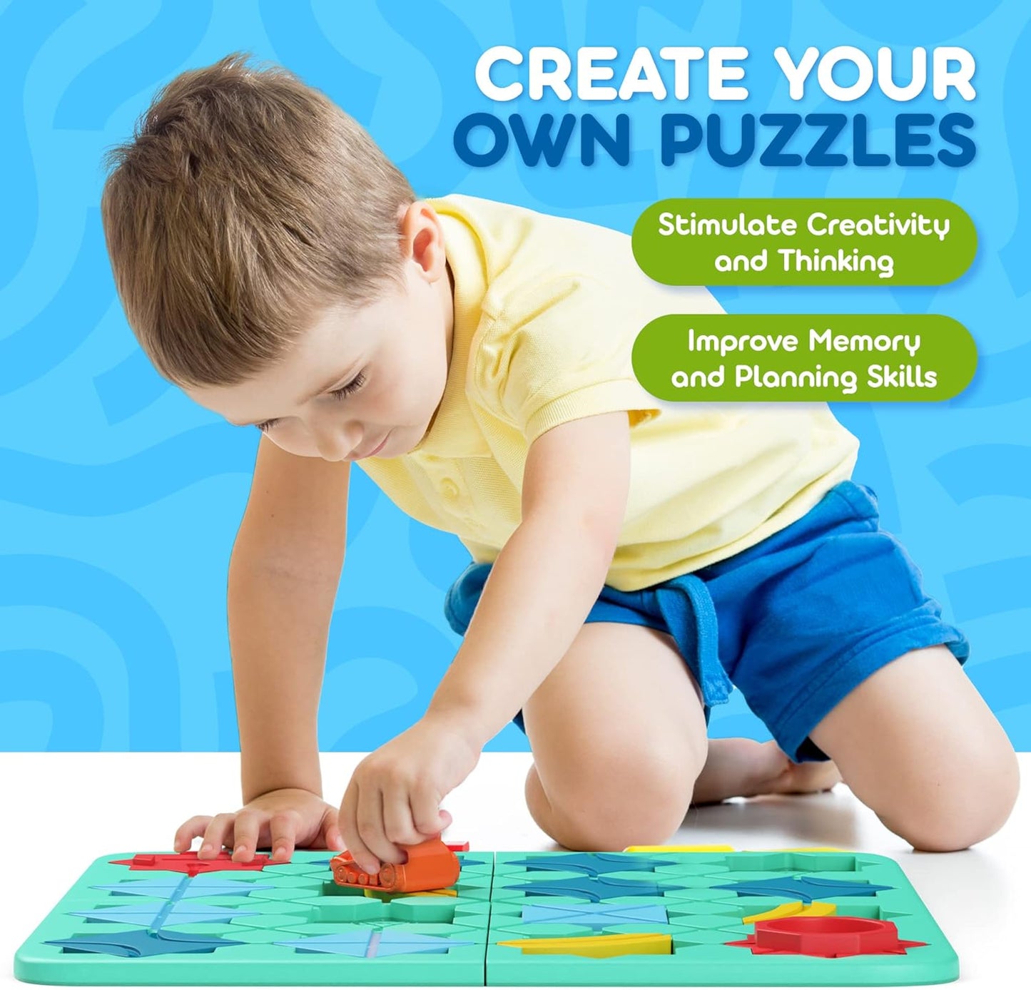 CoolToys Build-A-Track Brain Teaser Puzzles for Kids Ages 4-8 - Educational Smart Logic Board Game for Children, 4 Levels & 100+ Skill-Building Challenges, Fun Home & Travel Boys & Girls STEM Activity