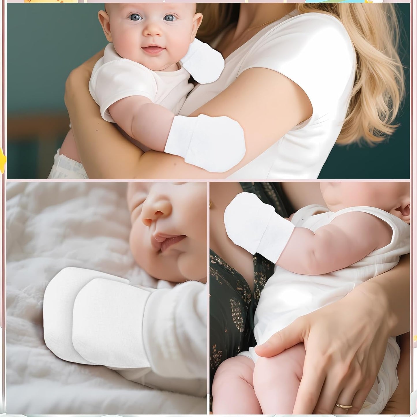 No Scratch Baby Mittens Newborn Infant Toddler Mittens Soft Elastic Wrist Gloves Mitten for 0-6 Months Boys Girls