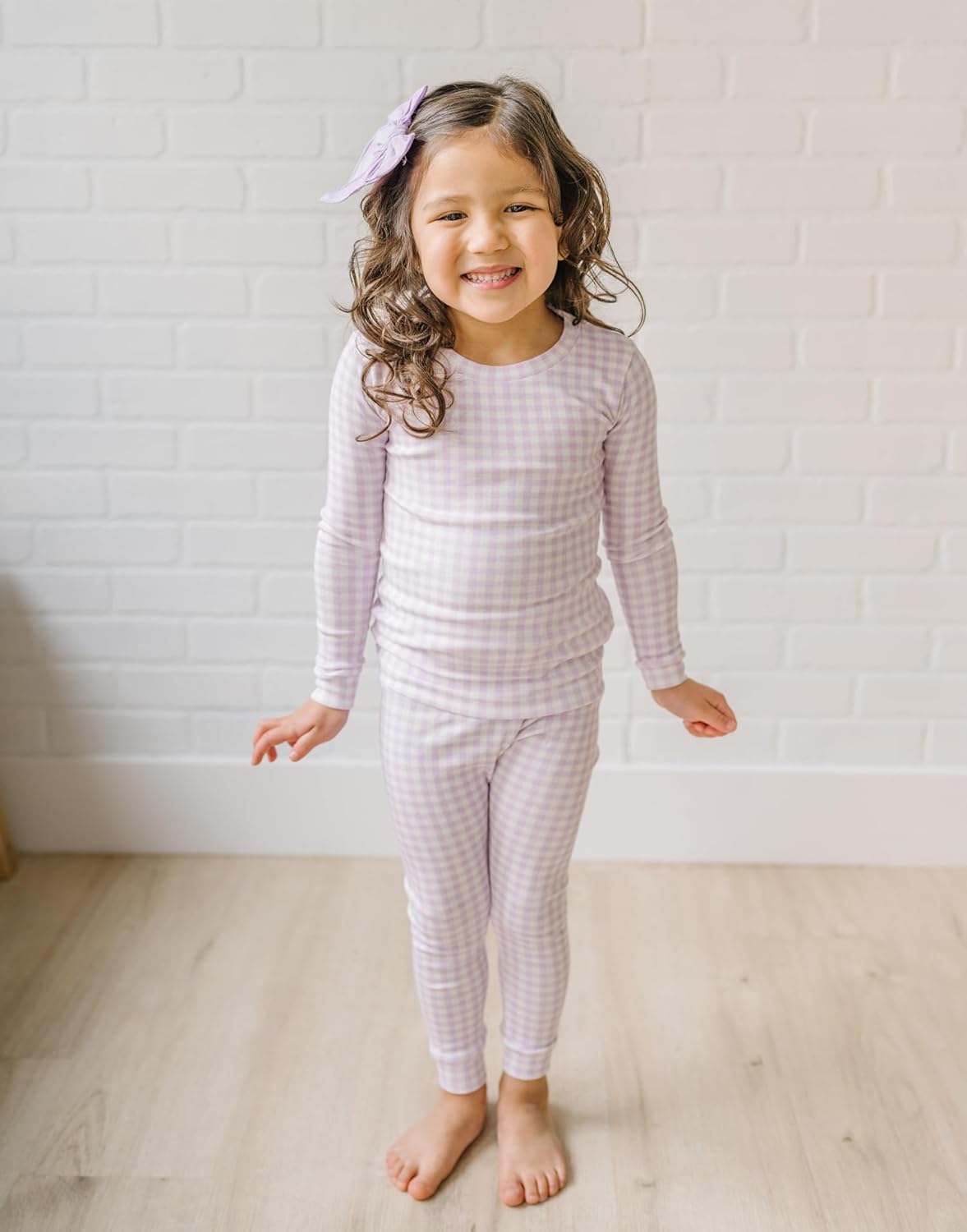 moimoln Plaid Check Soft Cotton Modal 6M-8Y Baby Toddler Long-Sleeve Snug-Fit Pajama Sleepwear Daily