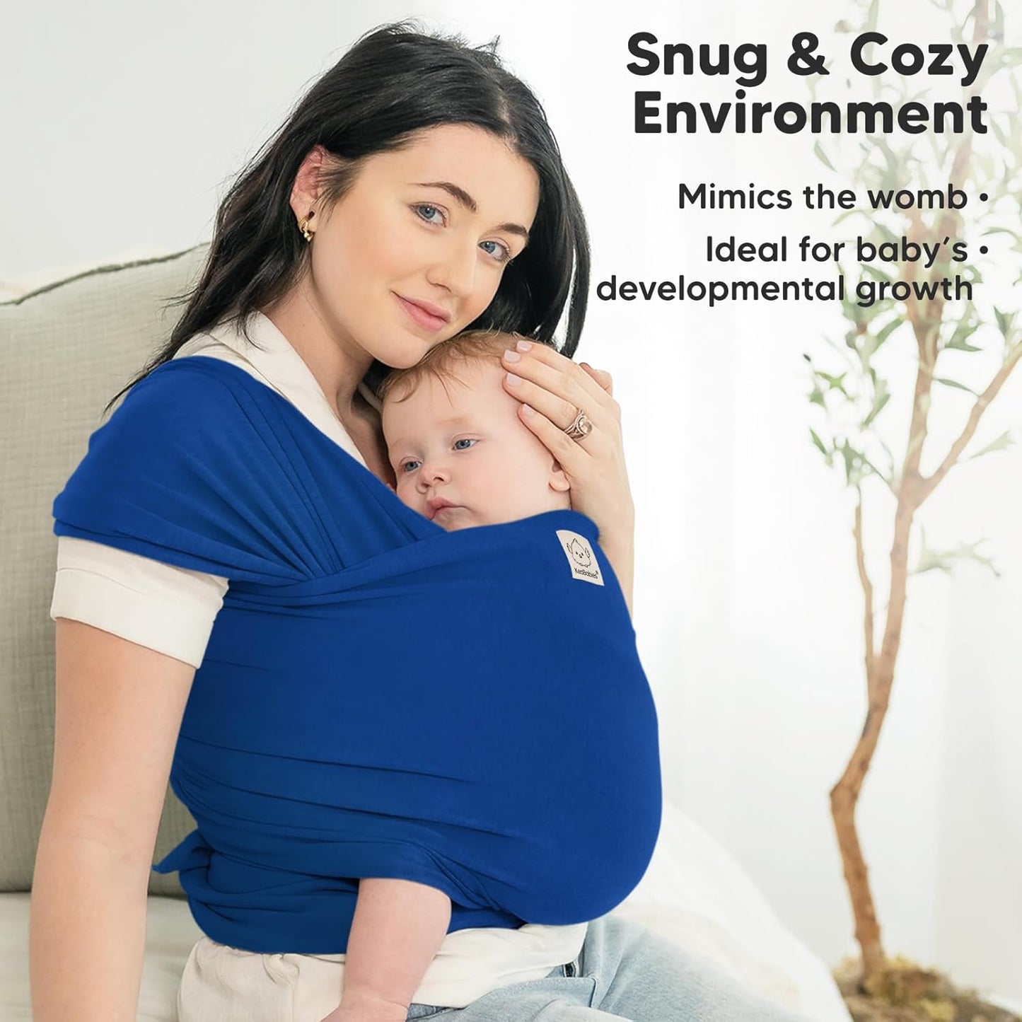 KeaBabies Baby Wrap Carrier - All in 1 Original Baby Carrier Newborn to Toddler Sling, Easy to Wear, Hands Free Bonding, Lightweight, Breathable Infant Wraps (Cobalt Blue)