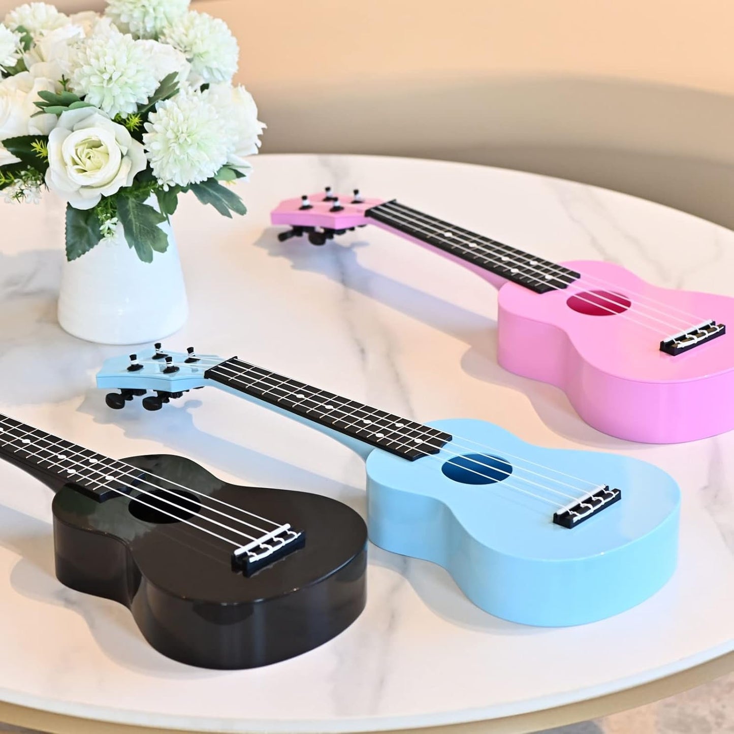 Kids Toy Ukulele 21 inch Soprano Ukelele,Musical Instrument, Ukulele Toy Gift for Children Beginners with Bag Picks Strings (Light blue)