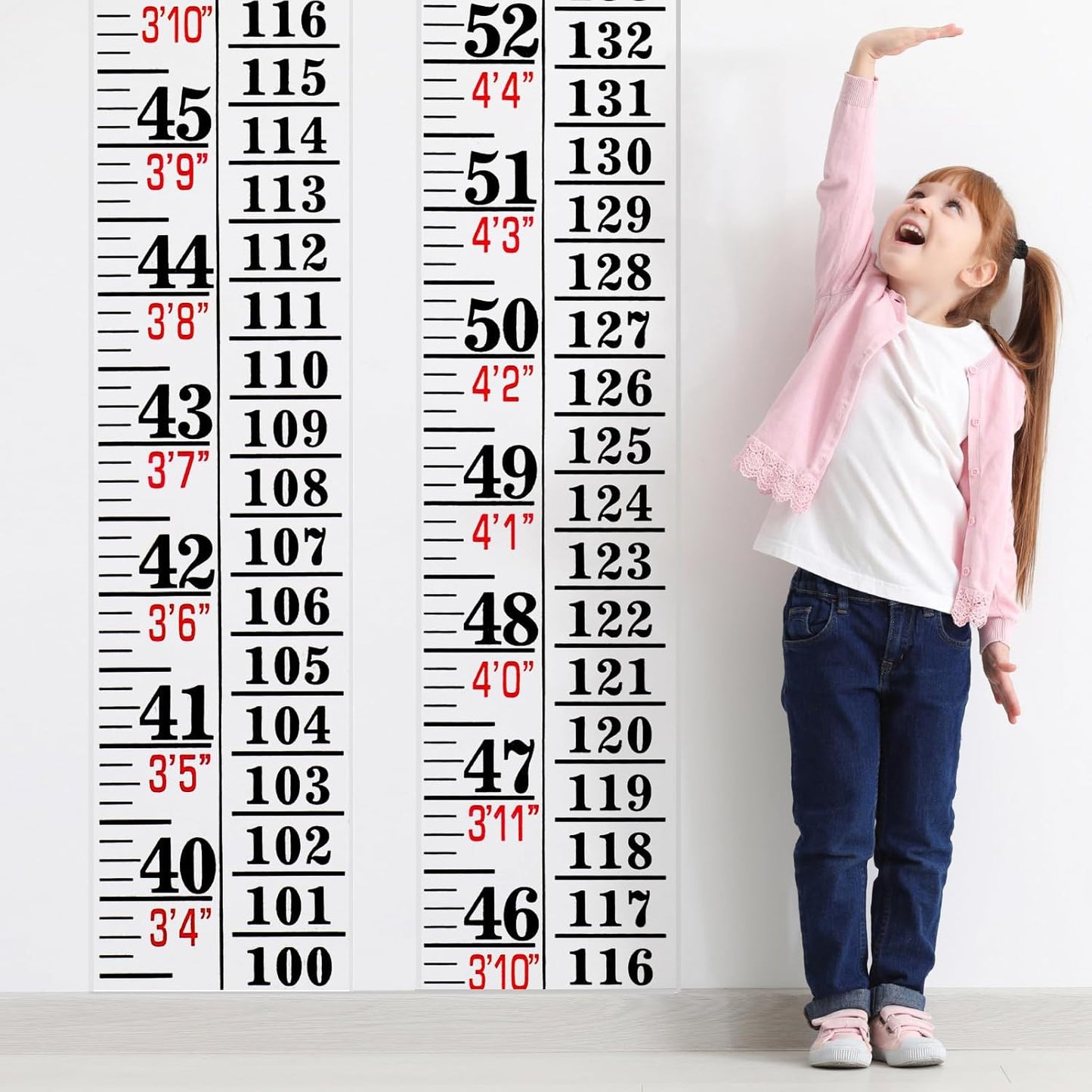 Tatuo Growth Chart Wall Labels Height Indicator Tape Ruler Growth Chart Decor Height Indicator Adhesive Ruler for Home Room Measuring (Clear)
