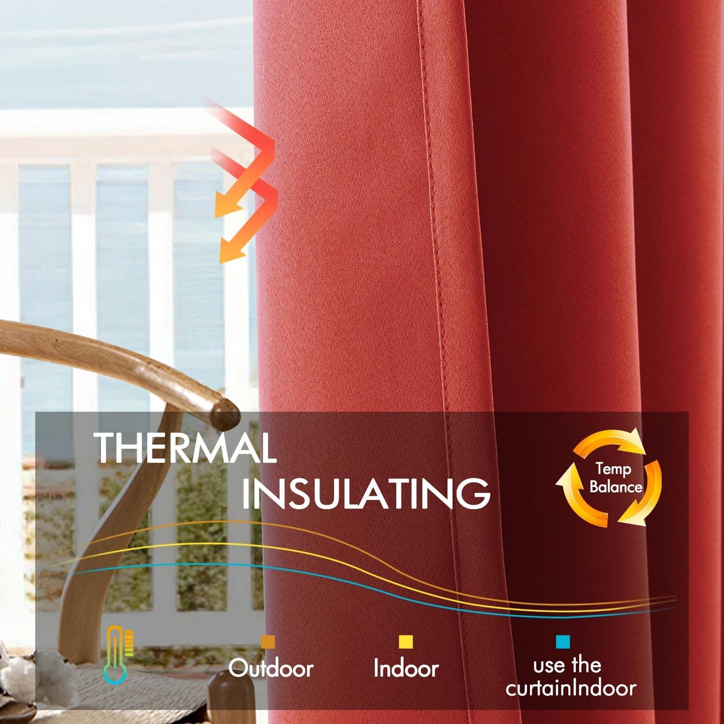 ANRODUO Back Tab Blackout Curtains for Bedroom Living Room, Rod Pocket Pinch Pleated Thermal Insulated Room Darkening Curtains 90 Inches Long 2 Panels, Burnt Orange, 42 x 90 Inch