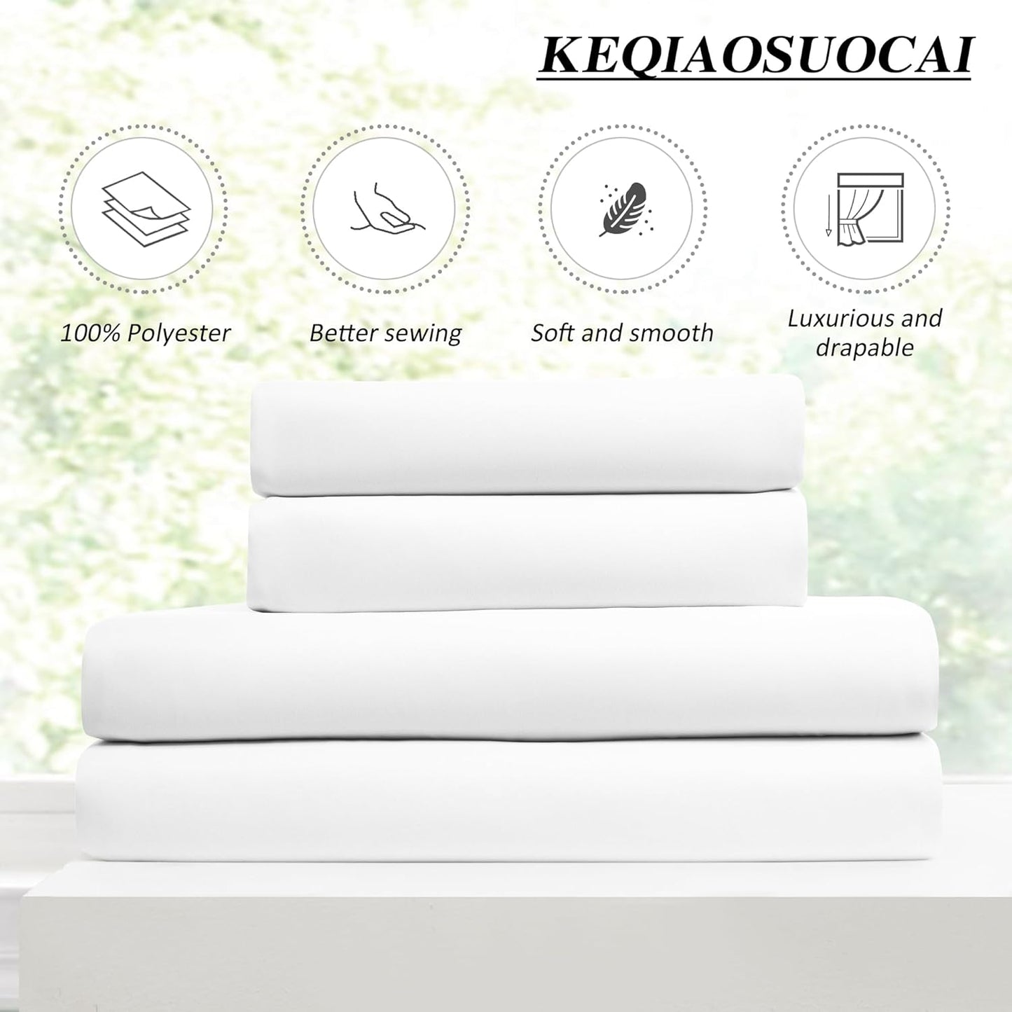 KEQIAOSUOCAI Custom Pleat Curtains & Drapes 100 Inches Long, Thermal Insulated Cabin Accordion Style Vertical Memory Shape Pleat Draft for Living Room 40 x 100-inch,White
