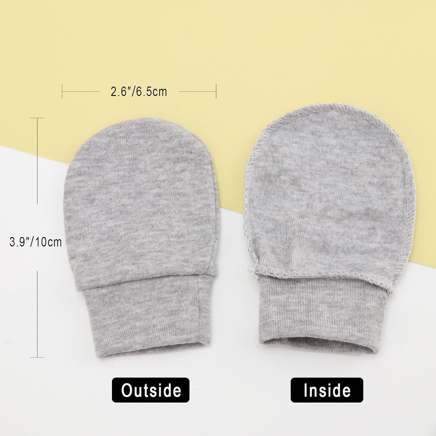 Newborn Baby Mittens No Scratch Cotton Elastic Wrist Gloves Infant Toddler Mittens for Baby Boy Girl 0-6 Months