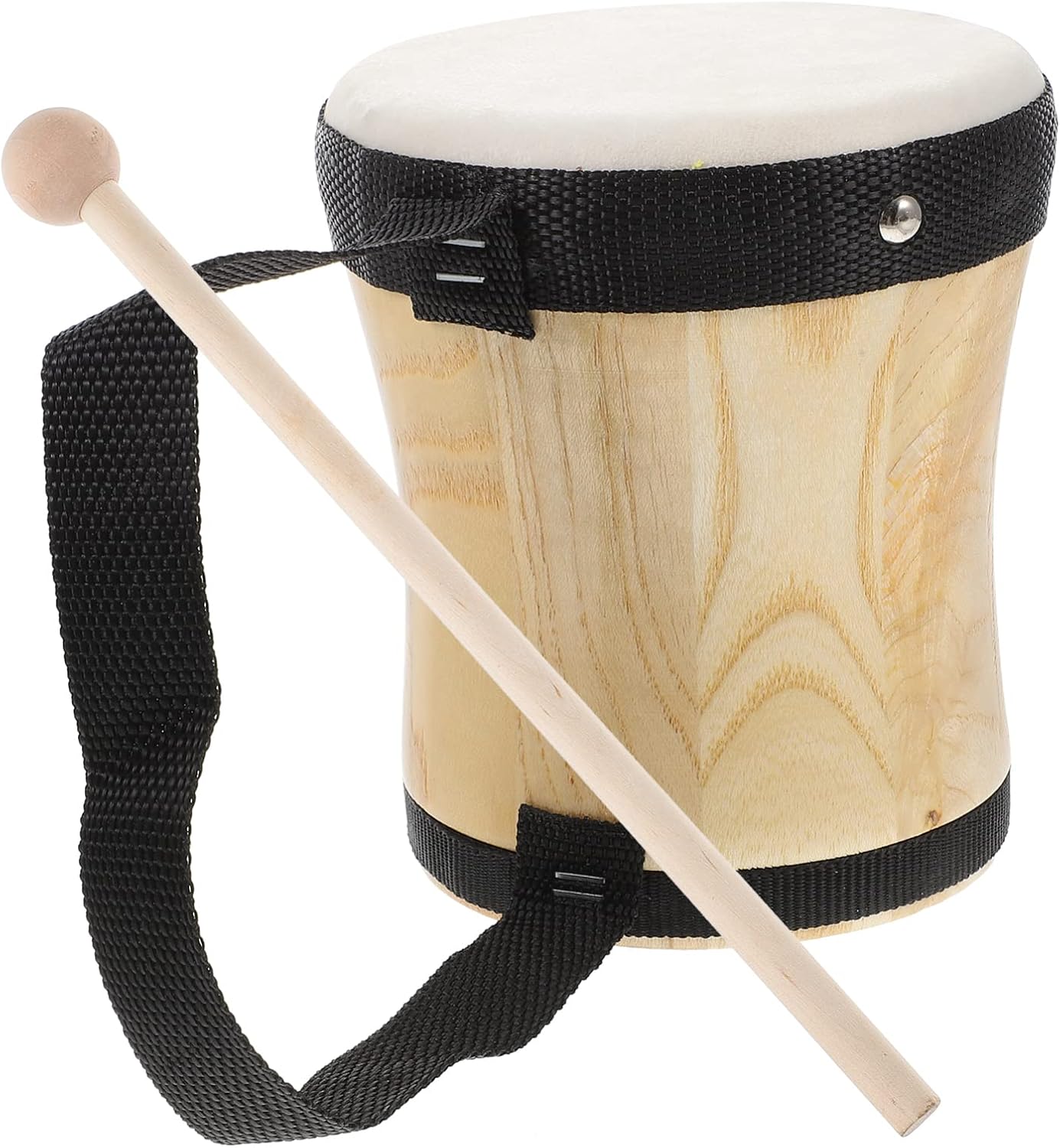 Vaguelly Kid Bongos Drum With Drum Stick Wood Percussion Musical Instrument for Kids Adults Beginners, 13cm
