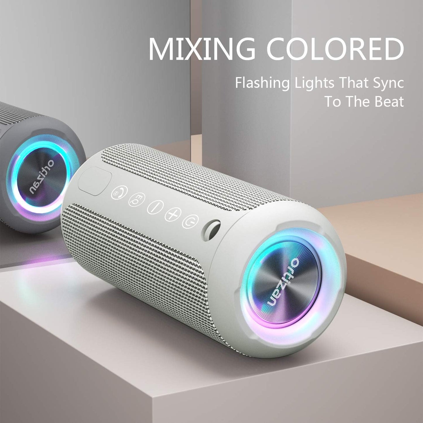 Ortizan Portable Bluetooth Speaker, IPX7 Waterproof Wireless Speaker with 24W Loud Stereo Sound, Outdoor Speakers with Bluetooth 5.0, 30H Playtime,66ft Bluetooth Range, Dual Pairing for Home