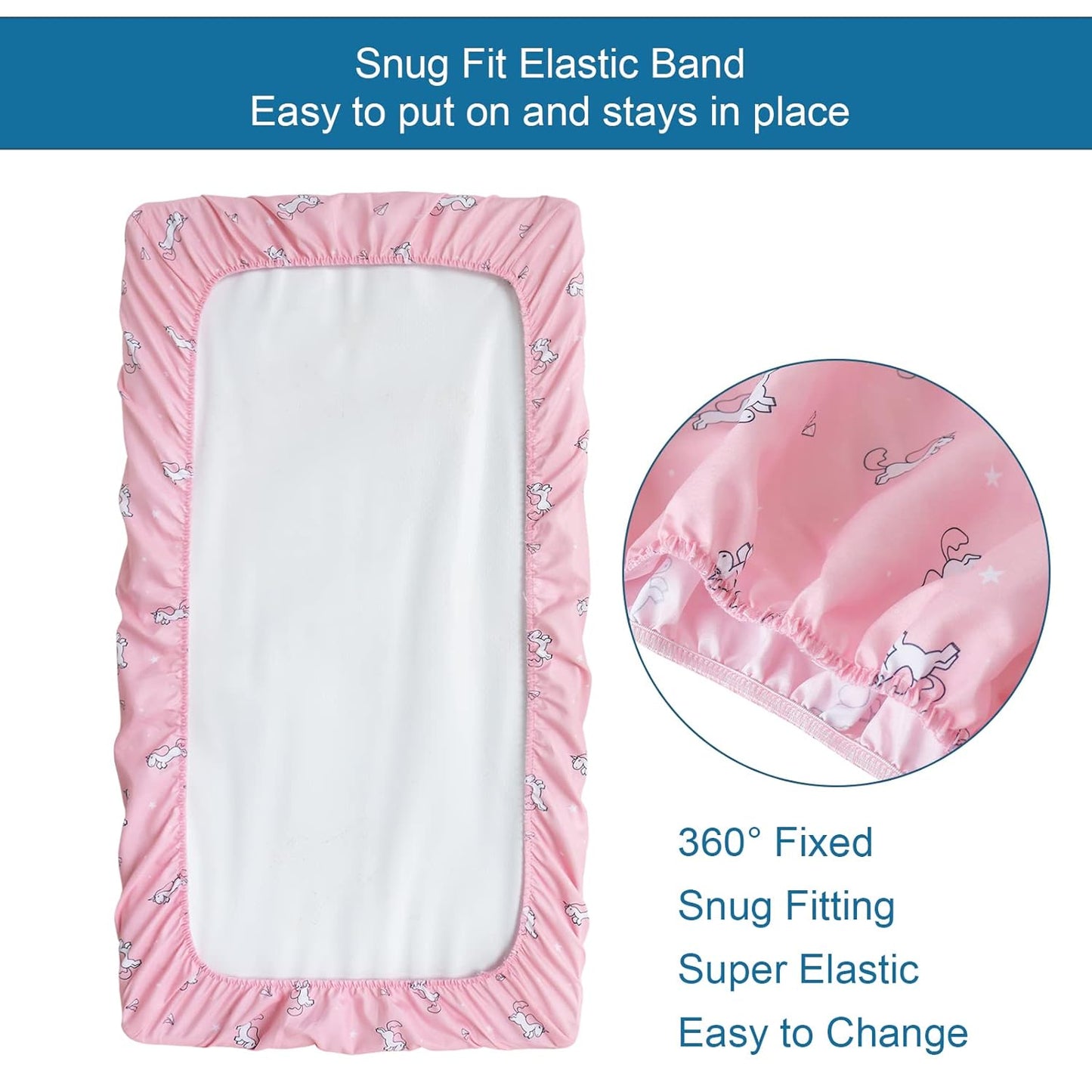 Pack and Play Sheets, Pack n Play Sheets | Mini Crib Sheets 4-Pack, Ultra Soft Pack n Play Mattresses Sheets Compatible with Graco Pack n Play, Soft and Breathable Material, Pink