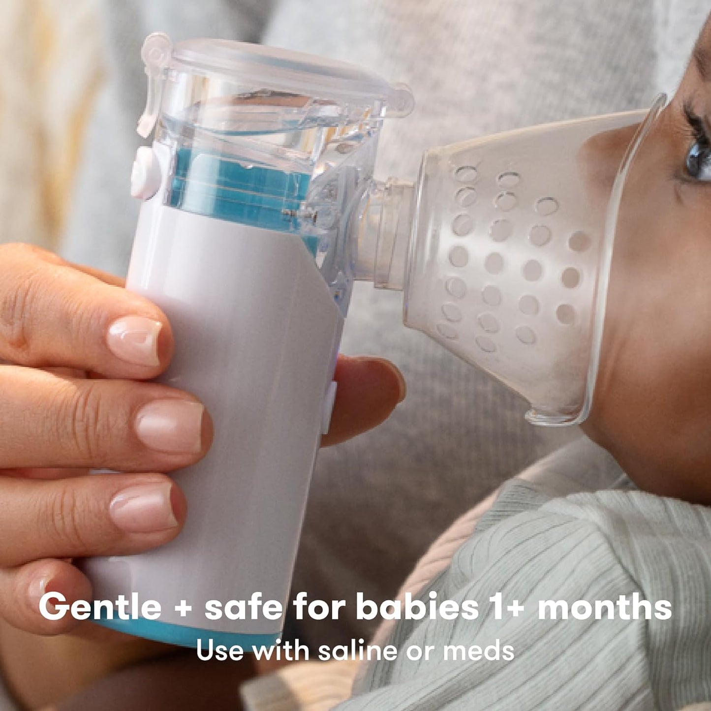 Frida Baby Nebulizer for Babies, Portable Nebulizer for Kids, Babies & Infants, Ultra-Quiet Handheld Nebulizer with Mask + Diffuser, Congestion + Flu Relief