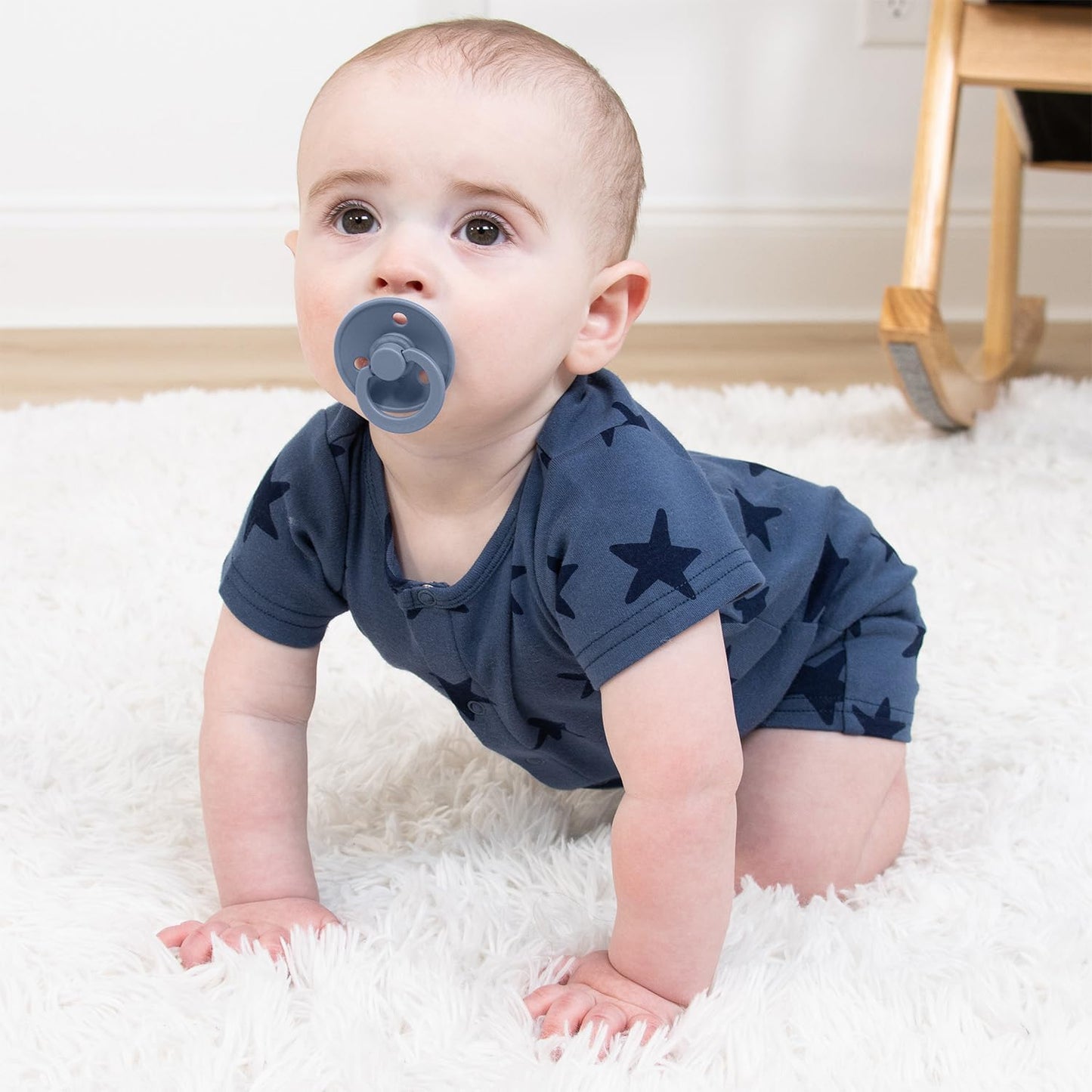 The Peanutshell Baby Boy Rompers 2 Pack - 100% Cotton Clothes, Rompers for Newborn, Infant, and Baby Boy - Blue Stars