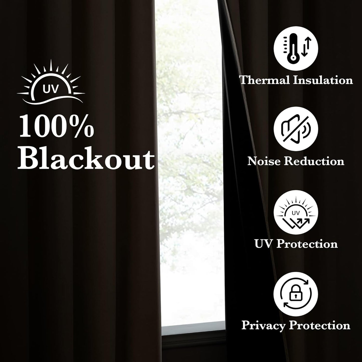 NICETOWN 100% Full Blackout Portable Curtains for Bedroom, Grommet Lightweight Travel Black Out Shades Window Treatments Thermal Curtains for Laundry/Kitchen, Tan, W52 x L63, 2 Panels