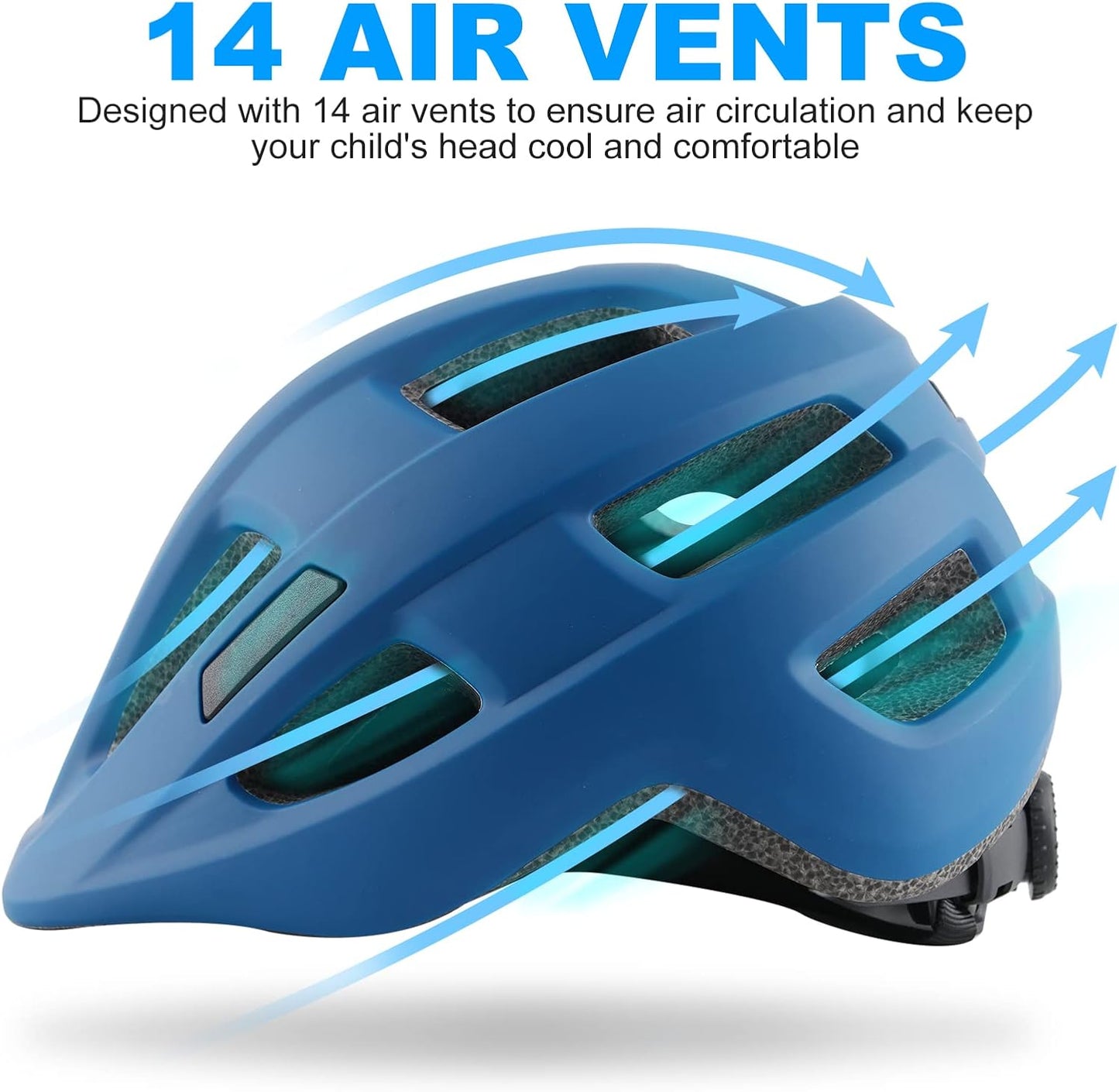 Kids Bike Helmet for Ages 1-8 Years, Adjustable Toddler Boys and Girls Helmets, Lightweight Child Infant Bicycle Cycling Scooter Sports Helmet 48-54cm