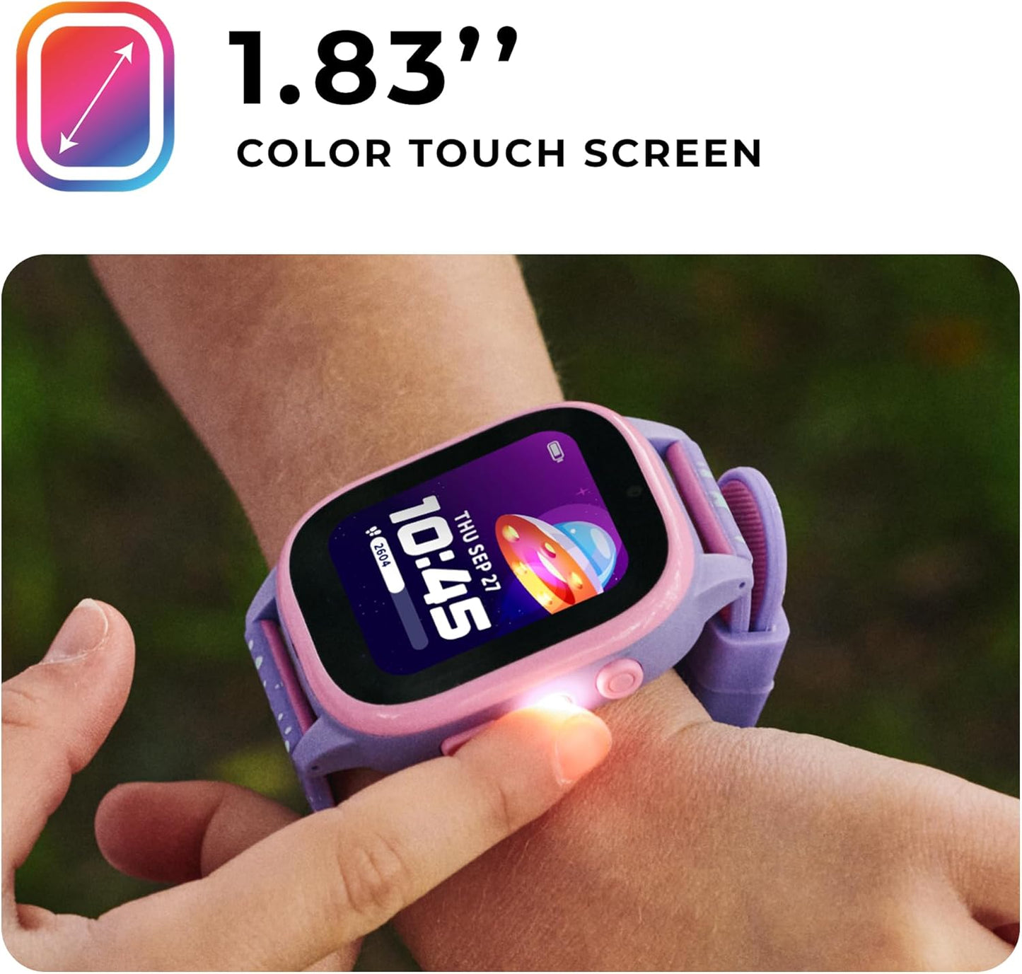PlayZoom 4 Kids Smartwatch, Educational Tech Toy – 25+ Games, Selfie Camera, Audiobooks, Step Tracker, Water‑Resistant, Parental Controls, Long Battery, Ages 4‑12, Pink Donuts
