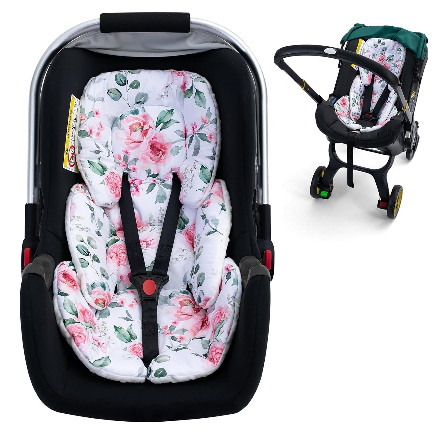 Infant Car Seat Insert for Girls Boys, Ultra Soft Carseat Head Support for Infant, Breathable Baby Car Seat Cushion with Double Side Design, Baby Car Seat Head Support for Stroller, Swing, Bouncer