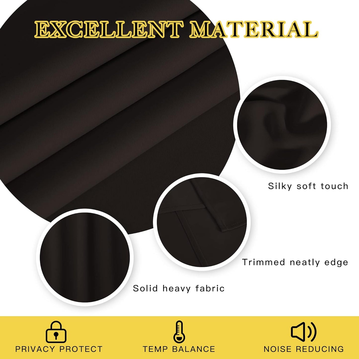 NICETOWN Patio Blackout Curtain Panels - Thermal Insulated Grommet Blackout Drapes Light Blinds Room Darkening Window Treatments for Villa/Cottage (2 Panels, W80 x L95, Toffee Brown)