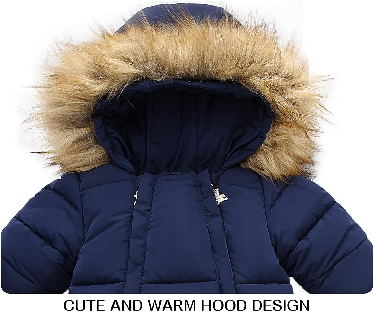 Baby Girl Winter Snowsuit Toddler Jacket Clothes For Boy Infant Jumpsuit Hoodied
