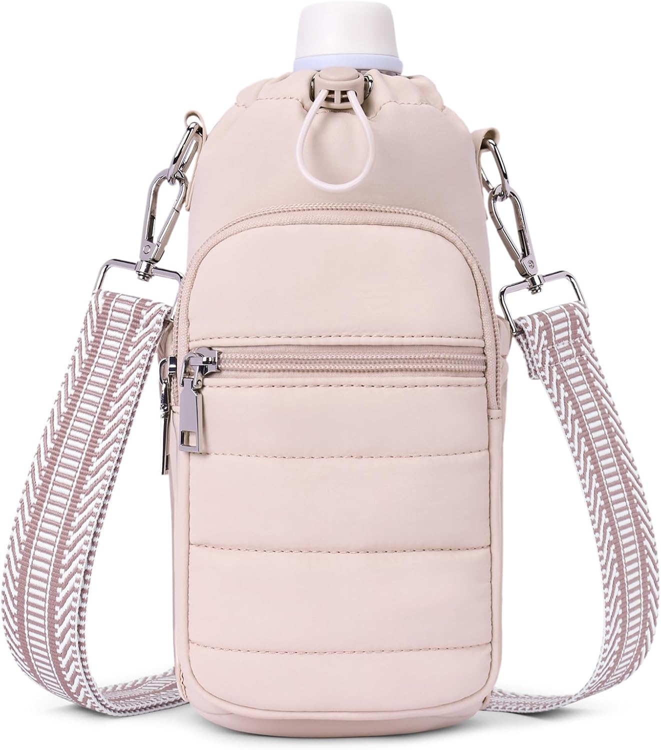 Water Bottle Bag 40 oz Crossbody Holder for Walking Hiking Insulated Carrier Purse with Adjustable Strap