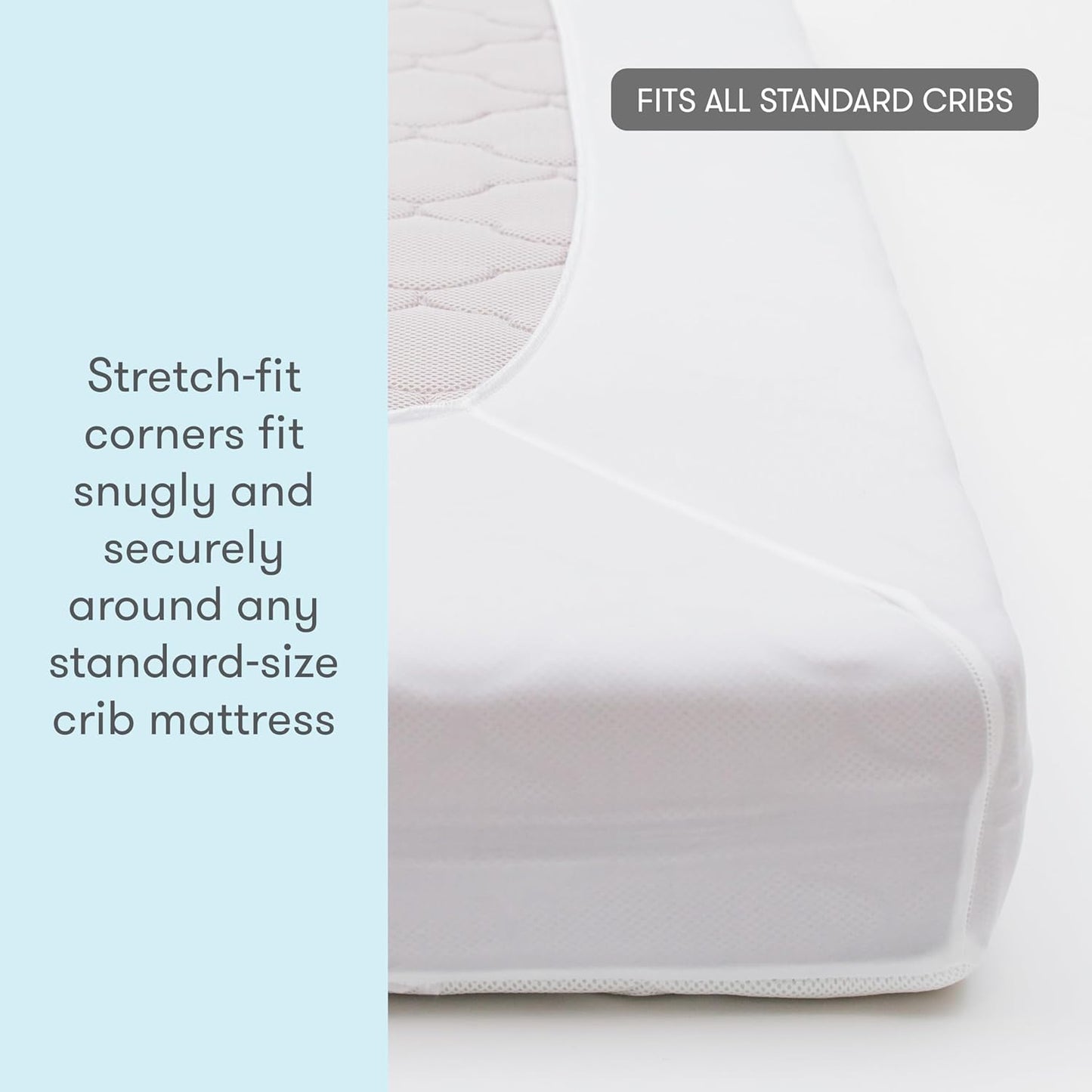Newton Baby Waterproof Crib Mattress Pad | Ultra-Breathable Quilted Layer for Comfort & Universal Fitted Skirt for Secure Fit | Machine Washable | Crib Mattress Protector Pad Waterproof, 2 Packs