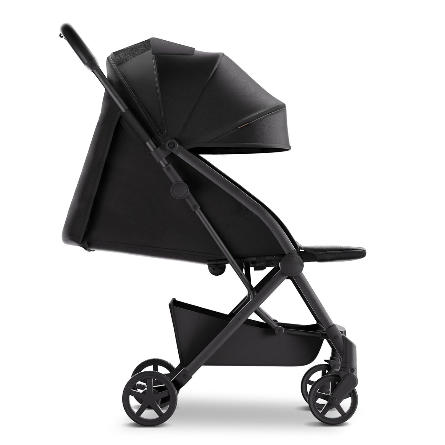 Mompush Lithe V2 Lightweight Travel Stroller, Compact Foldable Baby Stroller with Travel Bag, One-Hand Fold Stroller, Snack Tray, Mechanical Recline Seat, Airplane-Ready, UPF 50+ Canopy & Rain Cover