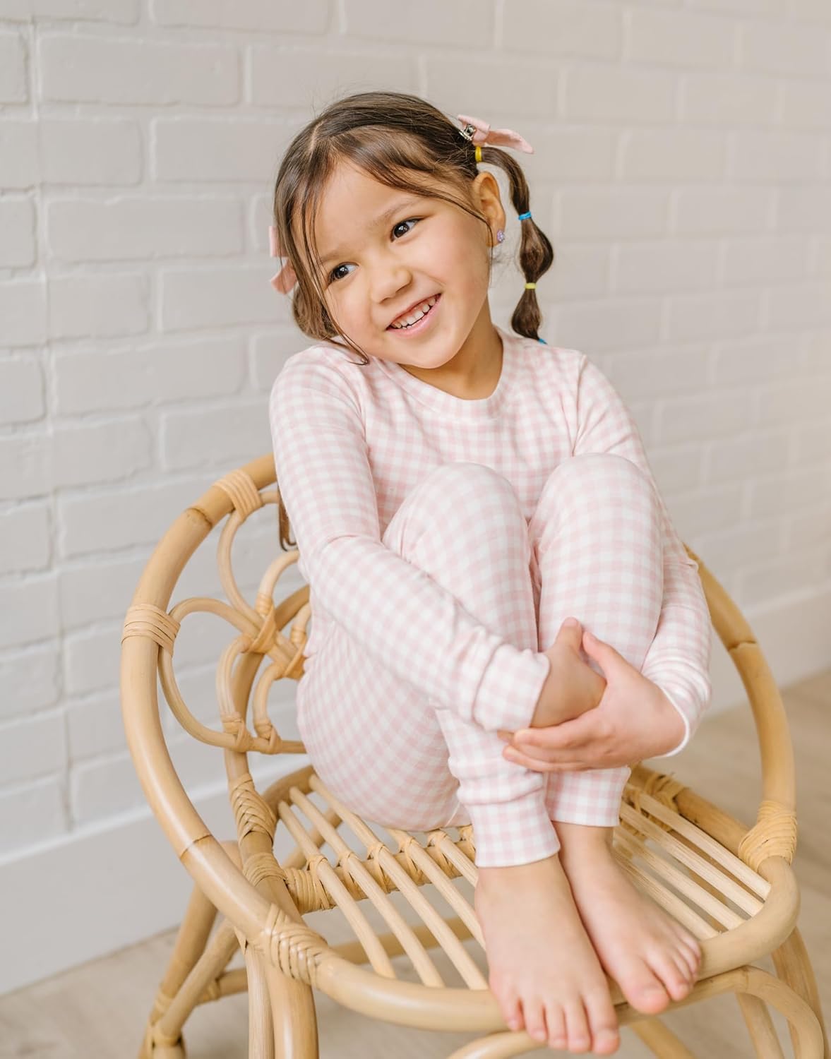 moimoln Plaid Check Soft Cotton Modal 6M-8Y Baby Toddler Long-Sleeve Snug-Fit Pajama Sleepwear Daily