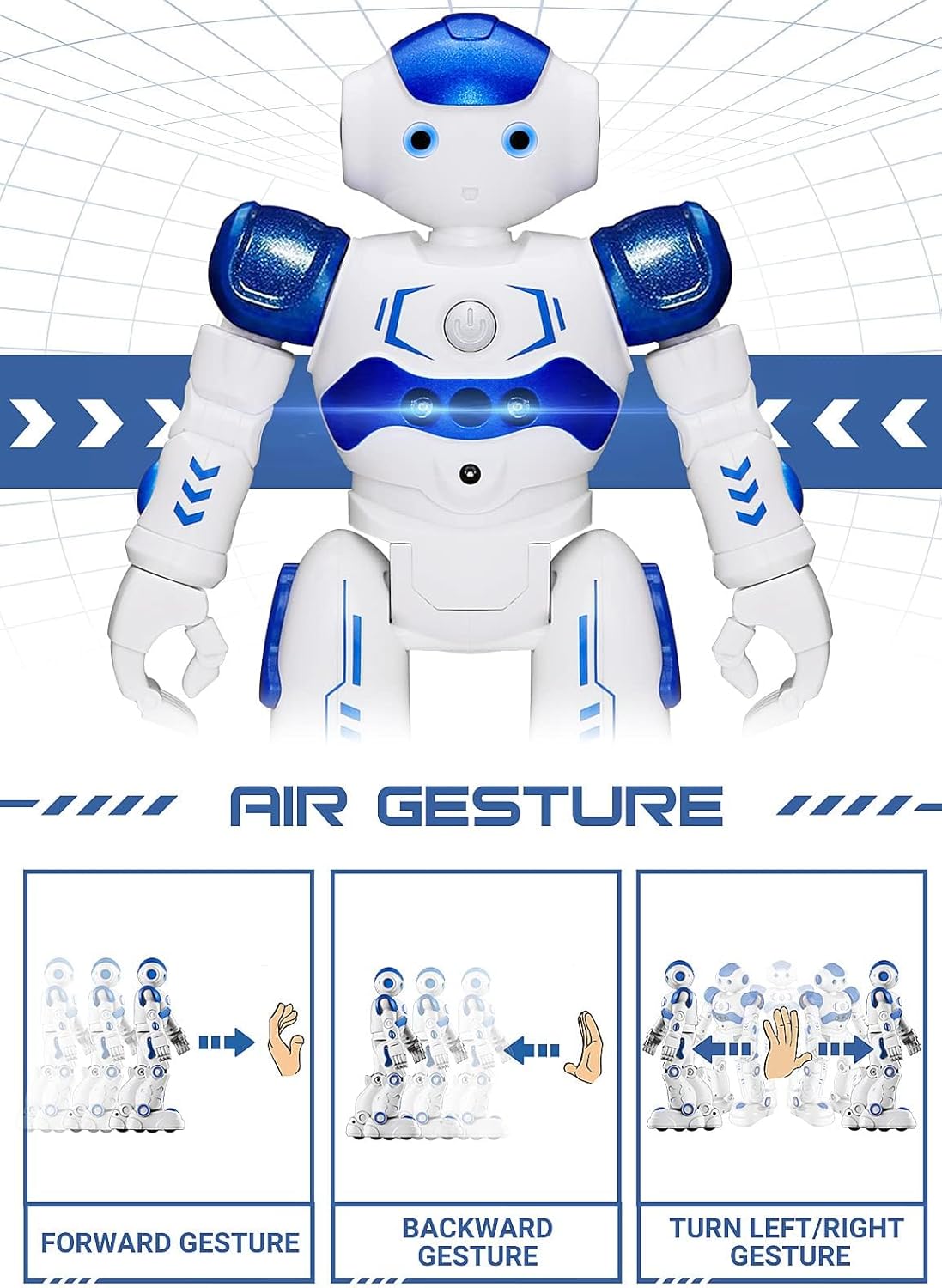 KingsDragon RC Robot Toys for Kids, Gesture & Sensing Programmable Remote Control Smart Robot for Age 3 4 5 6 7 8 Year Old Boys Girls Birthday Gift Present