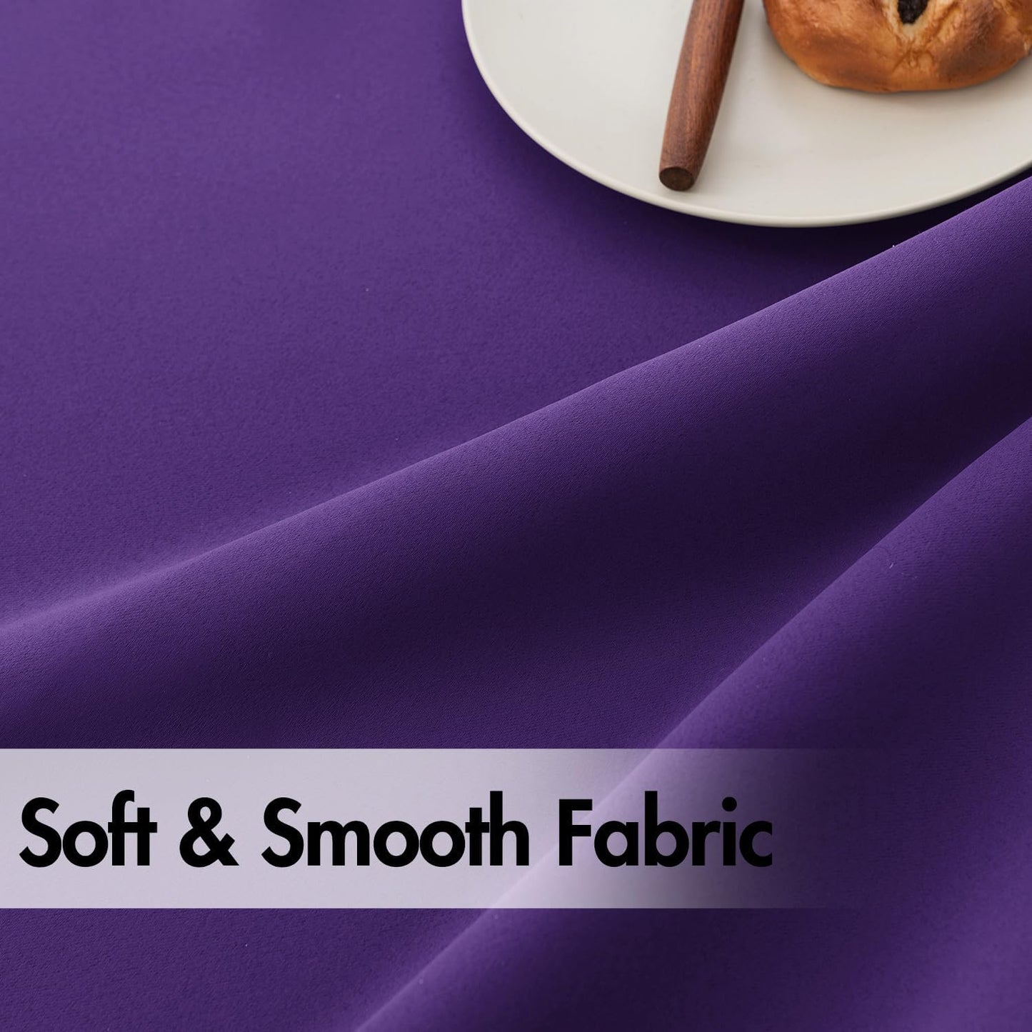 ANRODUO Back Tab Blackout Curtains for Bedroom Living Room, Rod Pocket Pinch Pleated Thermal Insulated Room Darkening Curtains 90 Inches Long 2 Panels, Purple, 42 x 90 Inch