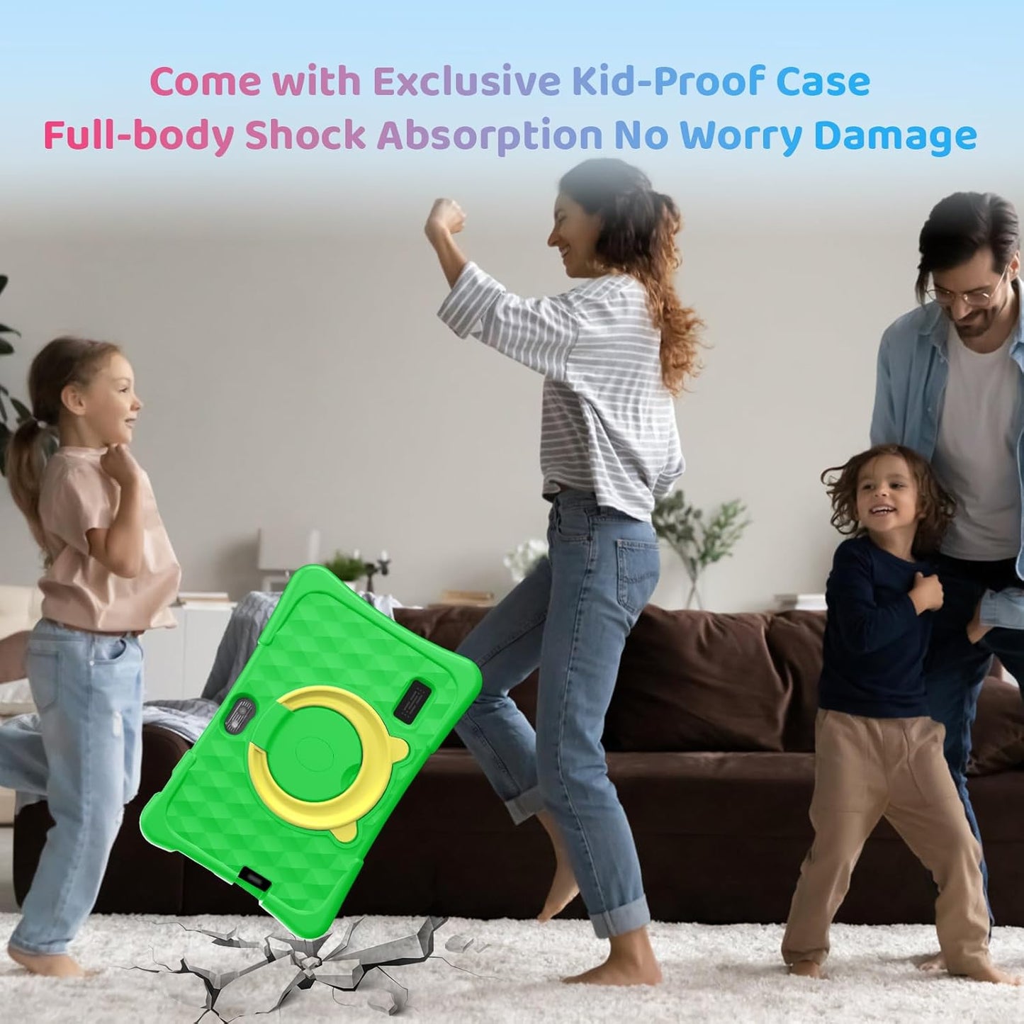 Kids Tablet, 7 inch Android 15 Tablet for Kids, 8GB+32GB 1TB Expand, Quad-Core Toddler Tablets with Shockproof Case, BT5.0, WiFi 5, Parental Control, Games, Dual Camera (Green)